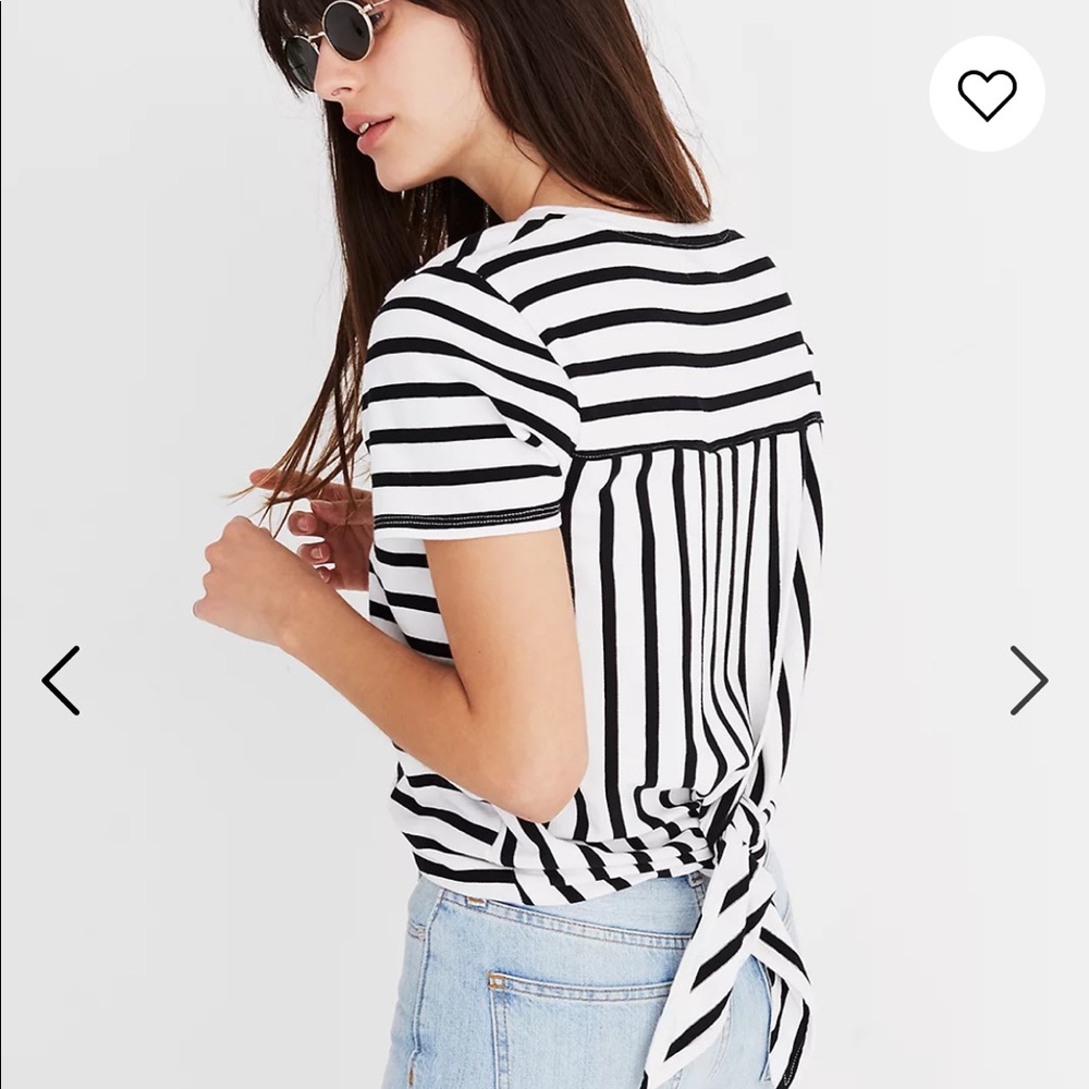 Madewell black and white striped with tie back XS